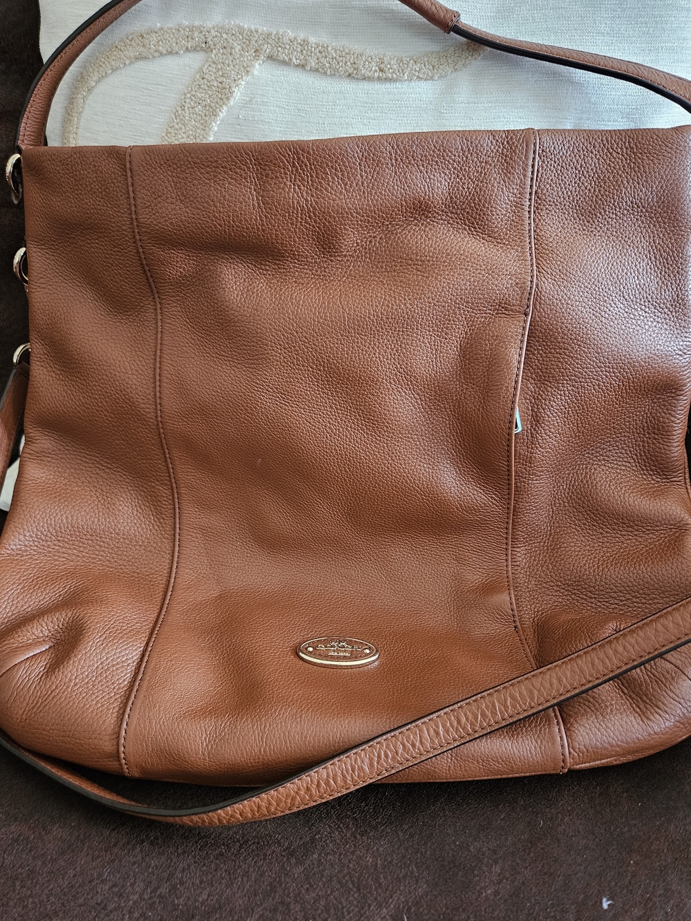 COACH Leather Hobo Shoulder Bag in Brown